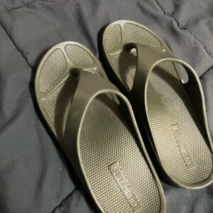 Dark Green Slide Sandals